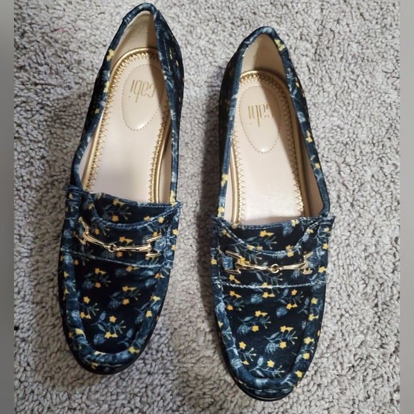 CAbi Shoes - Cabi Velvet Feel Flodal Loafers With Gold Tone Hardware Size 7
